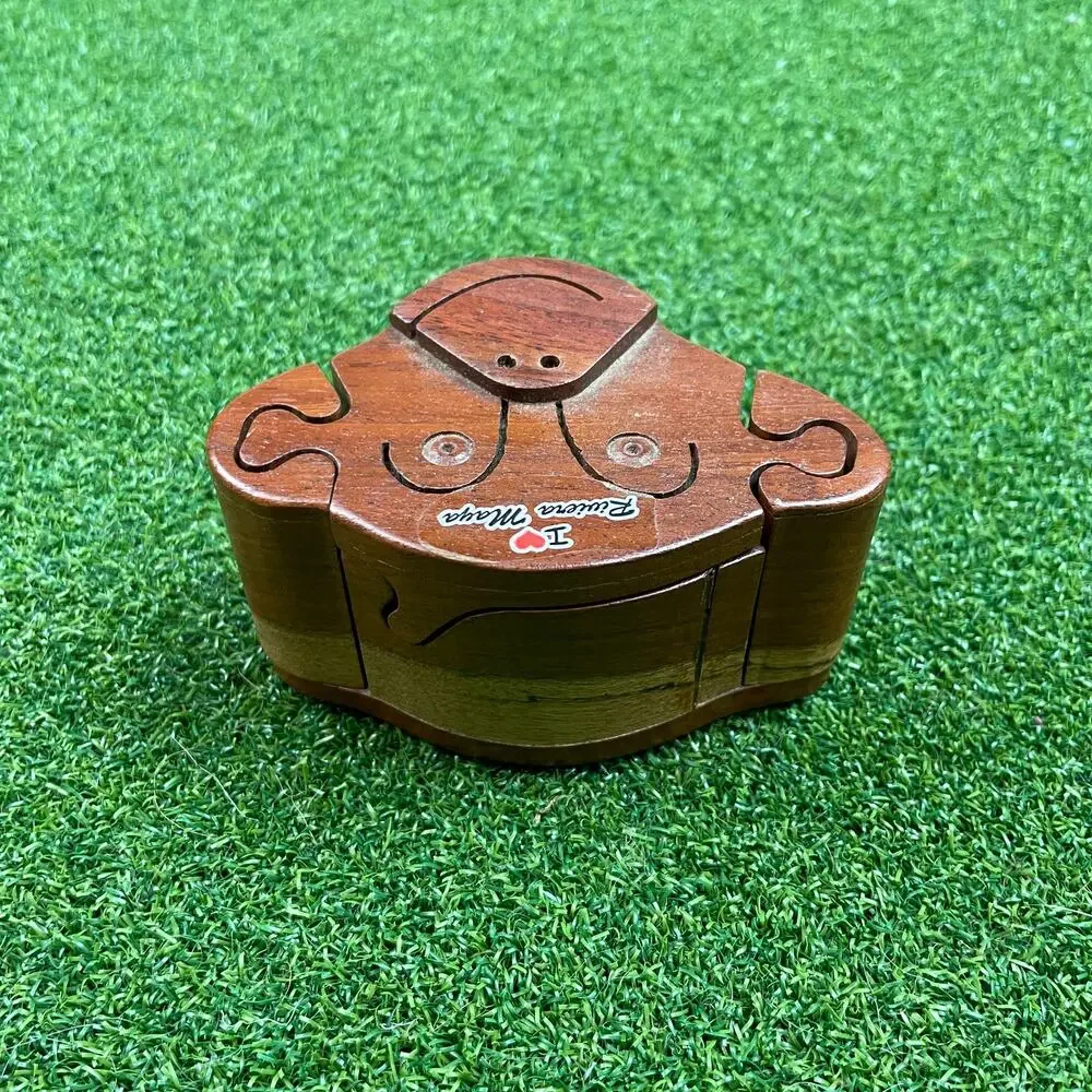 Joyero Rompecabeza Mini Handcrafted Wooden Monkey Souvenir Puzzle Velvet Box